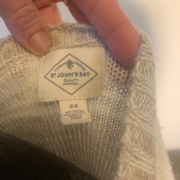 Saint Johns Bay sweater tan/white.  It’s new with rags on gently used. - Picture 5 of 5